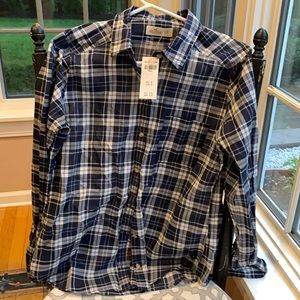 Very lightweight blue plaid great for layering NWT